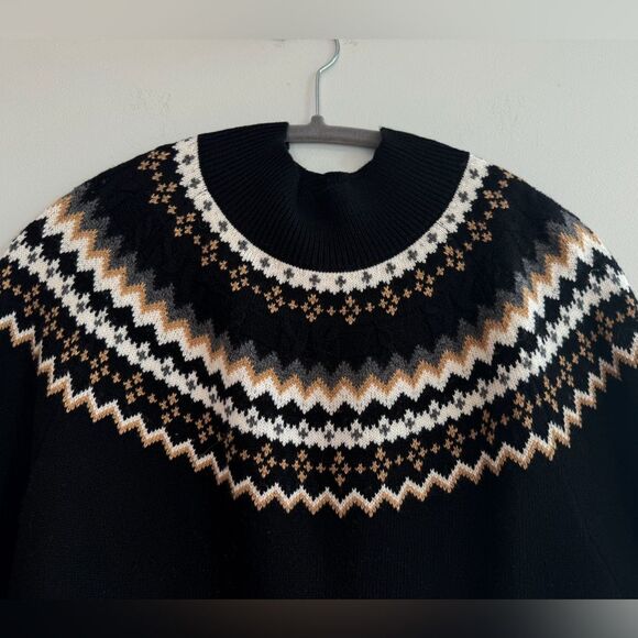 NWOT Talbots Fair Isle Black Sweater Dress - Picture 3 of 5
